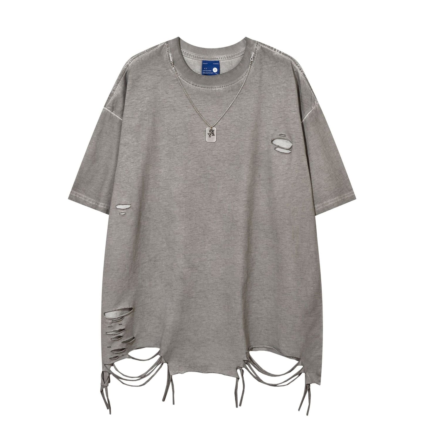 Heavyweight Washed Damage Short Sleeve T-Shirt WN16108