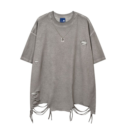 Heavyweight Washed Damage Short Sleeve T-Shirt WN16108