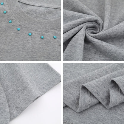 Spray Paint Beaded Oversize Short Sleeve T-Shirt WN16210