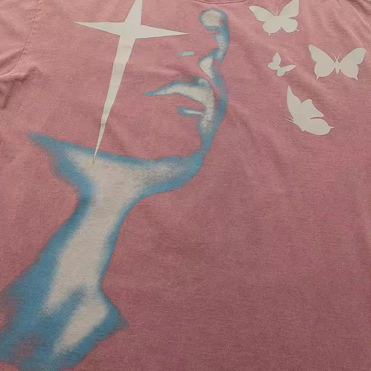 Portrait Butterfly Art Print Short Sleeve T-Shirt WN25411