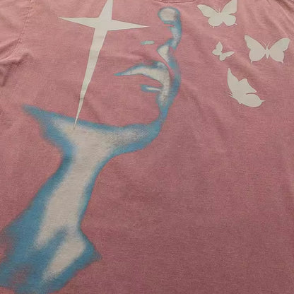 Portrait Butterfly Art Print Short Sleeve T-Shirt WN25411