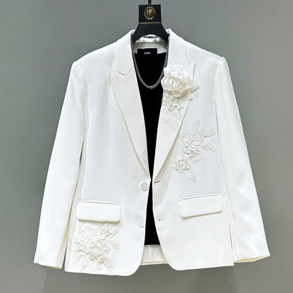 Embroidery Tailored Jacket & Flare Trousers Setup WN23943
