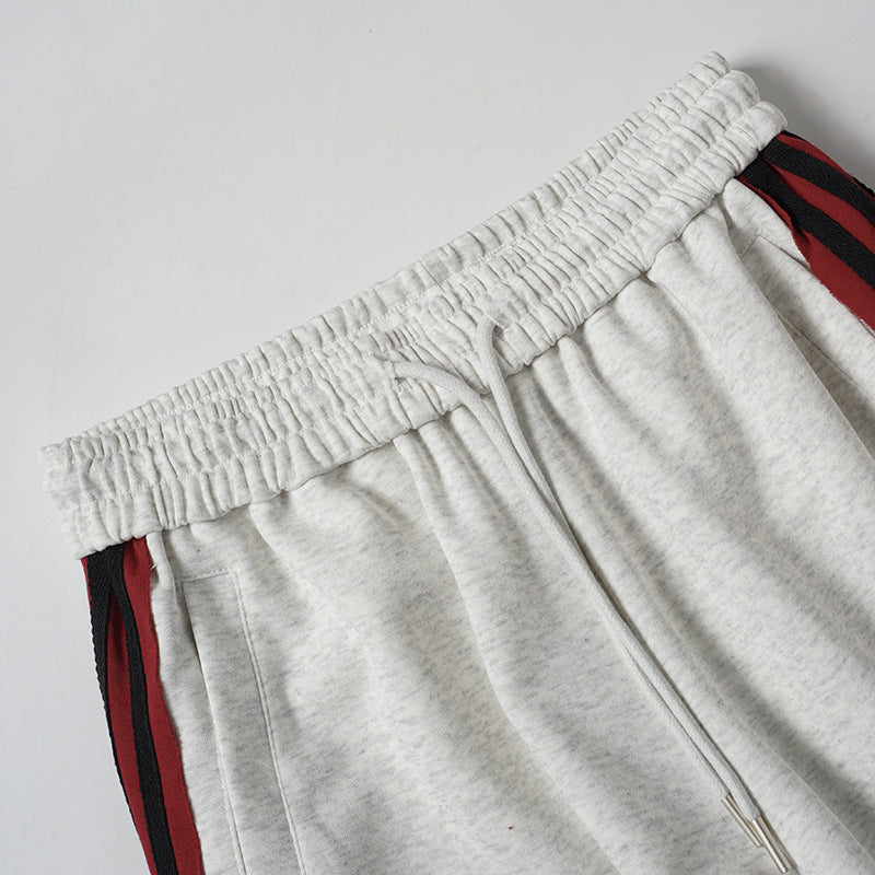 Stripe Embroidery Wide Leg Sweatpants WN28065