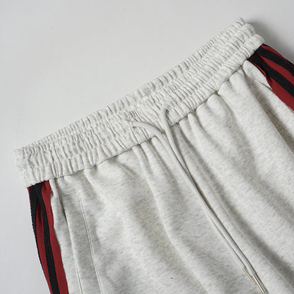 Stripe Embroidery Wide Leg Sweatpants WN28065