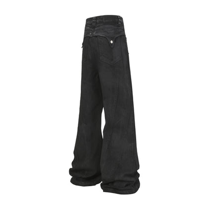 WN25666 Jiayiku 2026 new wasteland feng washed jeans tapered American street personality cleanfit floor-length pants WN25666