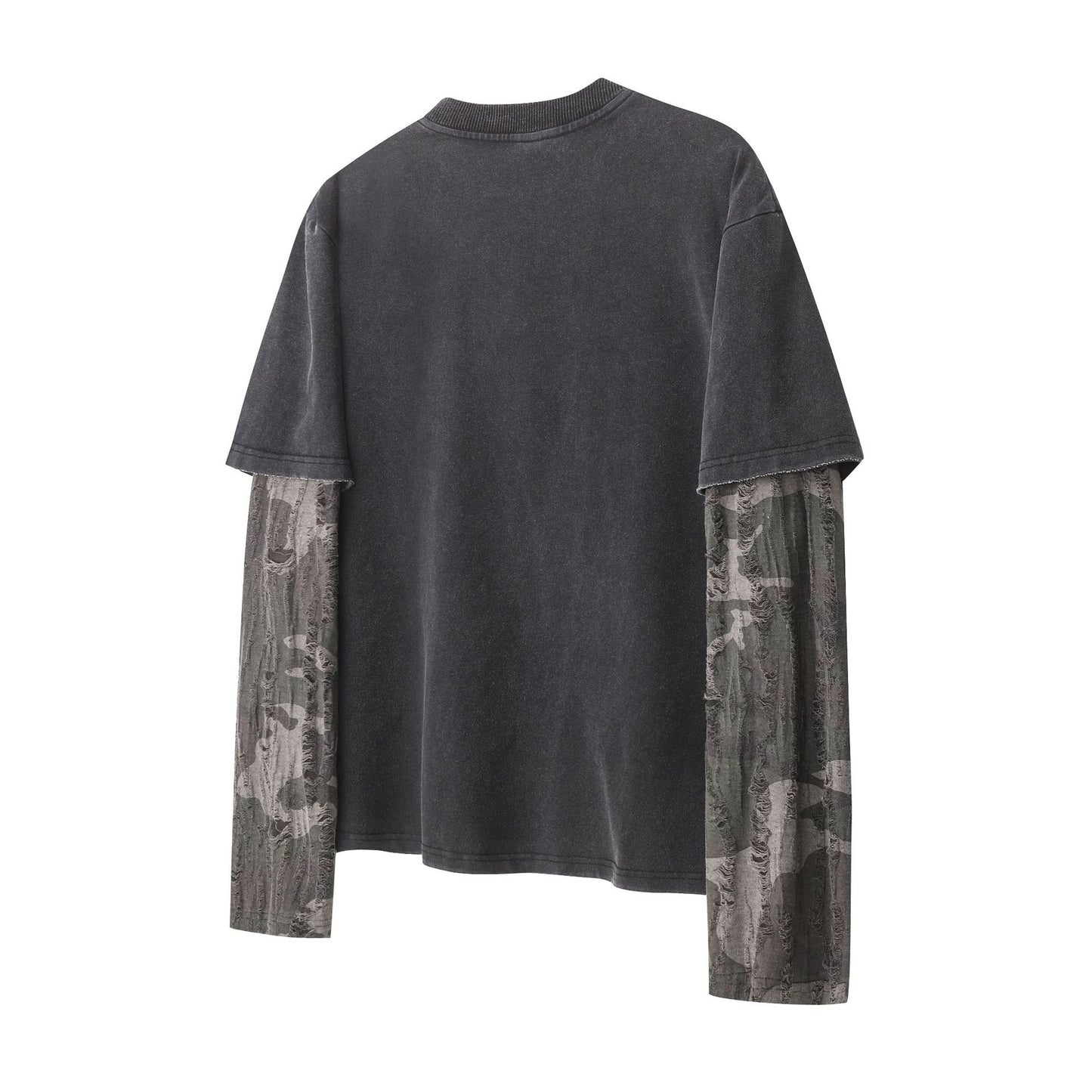 Leopard Horse Print Fake Layered Long Sleeve T-Shirt WN25784