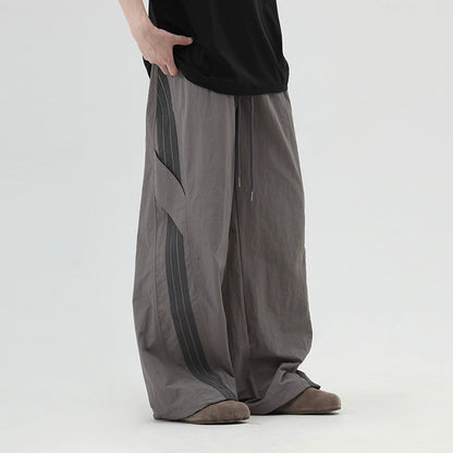 Sporty Stripe Parachute Wide-Leg Pants WN10320