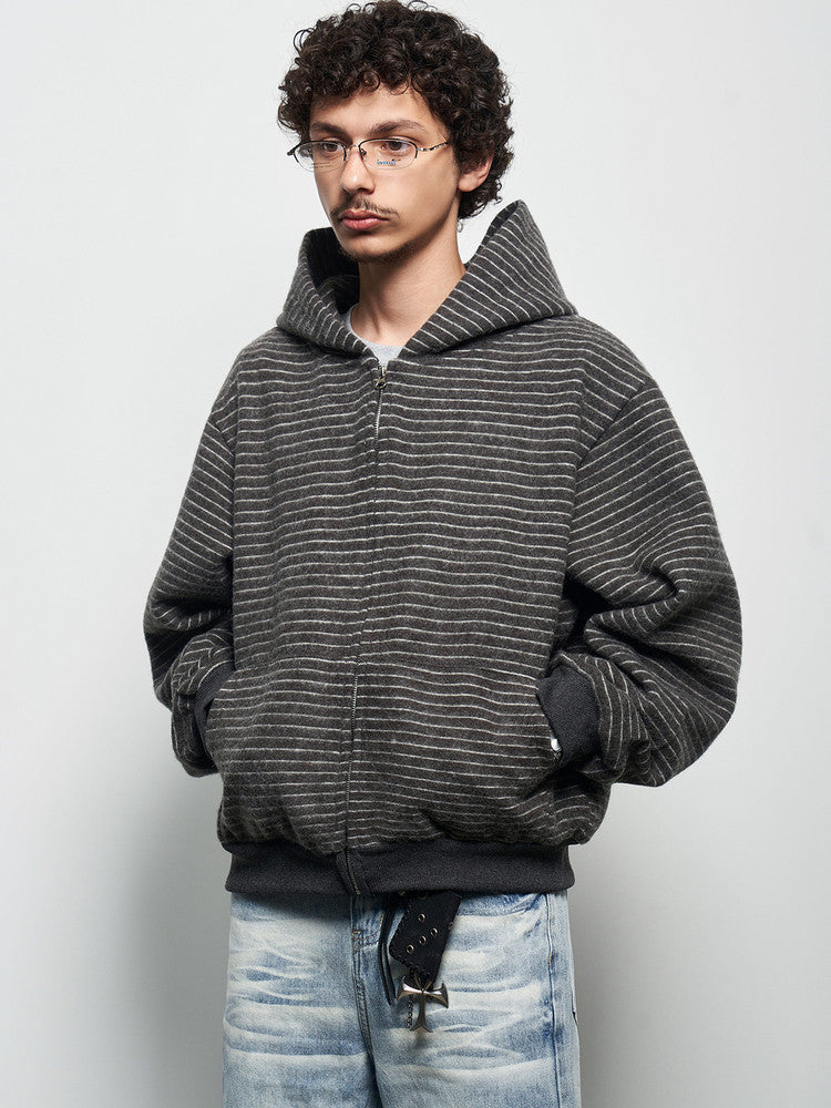 Striped Design Zipper Hoodie WN22926
