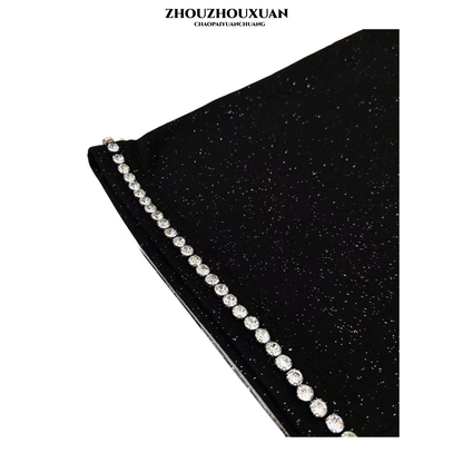 Rhinestone Crystal Detail Short Pants WN20695