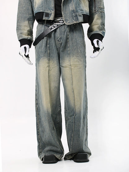 Washed Wide Leg Denim Jeans WN18704