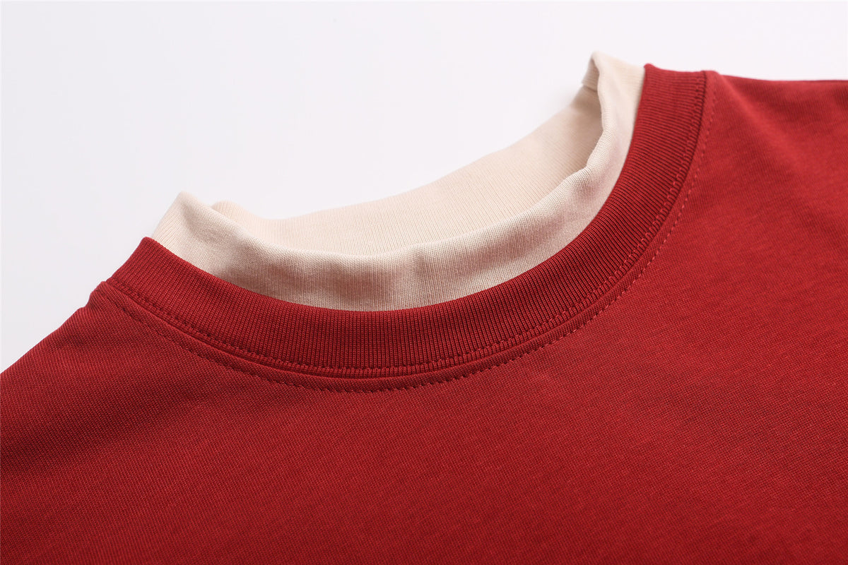 Patchwork Color Block Oversize Long Sleeve T-Shirt WN26936