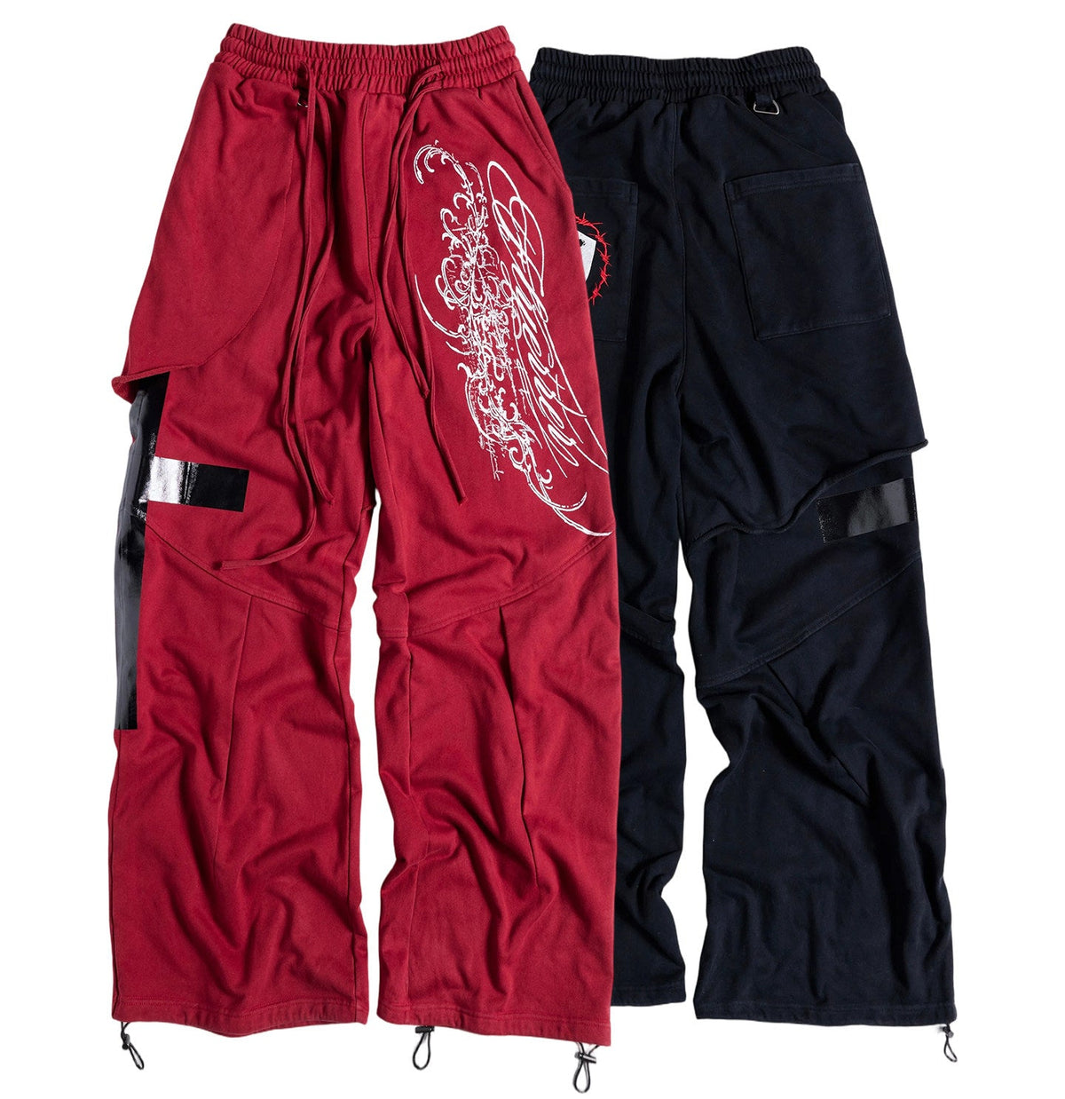 Stud Embroidery Zipper Hoodie & Cargo Wide Leg Pants Setup WN27439