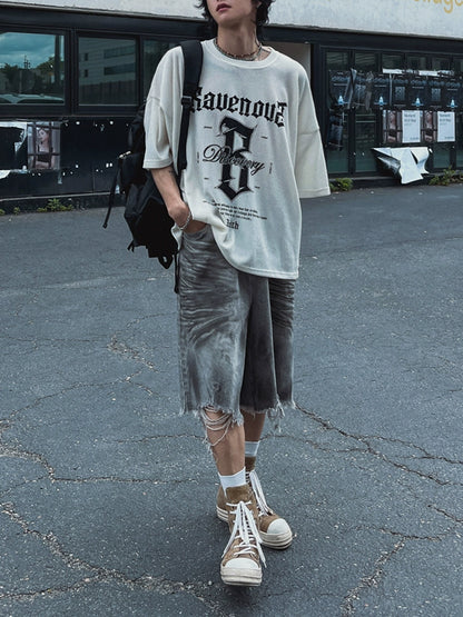 Letter Print Oversize Short Sleeve T-Shirt WN20267