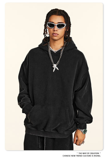 Washed Fleece Lining Oversize Hoodie WN9961