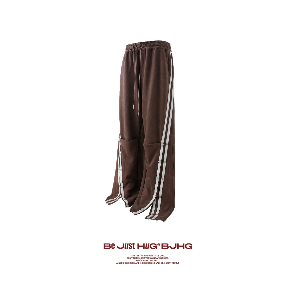 Straight Suede Buttoned Sweat Pants WN13178