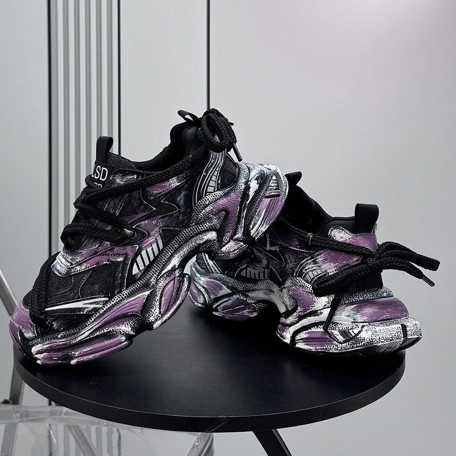 Paint Splash Air Sole Chunky Sole Sneakers WN24645