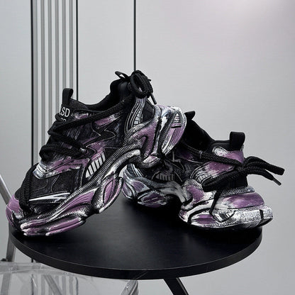 Paint Splash Air Sole Chunky Sole Sneakers WN24645