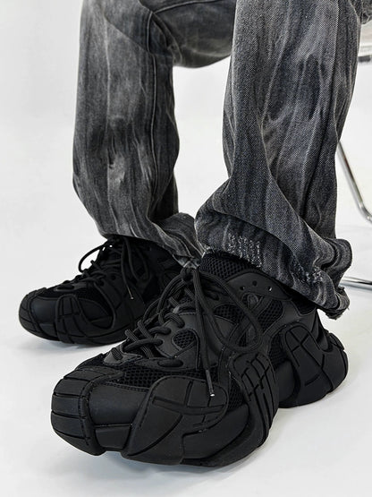 Chunky Sole Mesh Design Large Toe Shoes WN19184