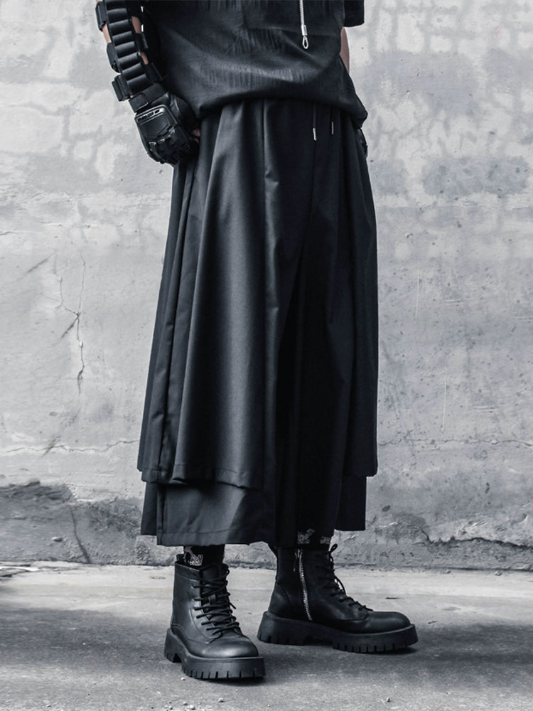 Fake Layered Wide Leg Pants WN22369