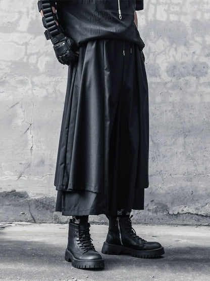 Fake Layered Wide Leg Pants WN22369