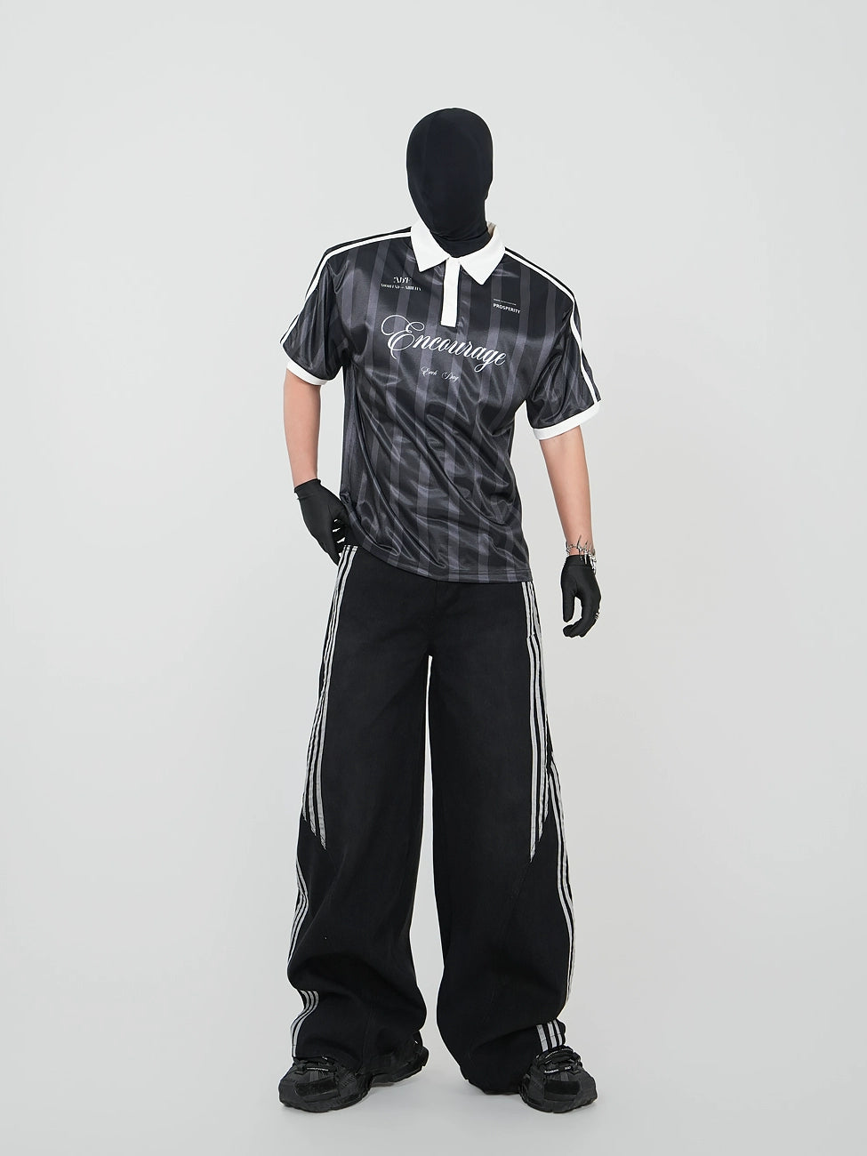 Stripe Design Polo Short Sleeve T-Shirt WN17272