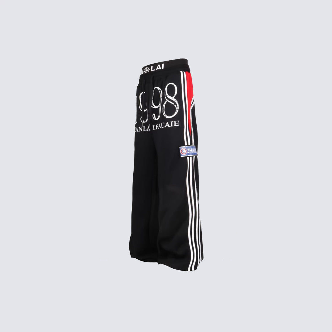 Number Print Side-Stripe Wide Leg Sweatpants WN27939