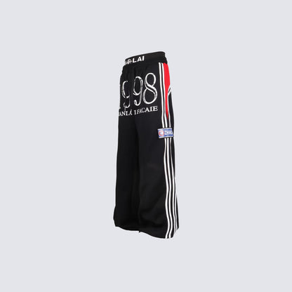 Number Print Side-Stripe Wide Leg Sweatpants WN27939