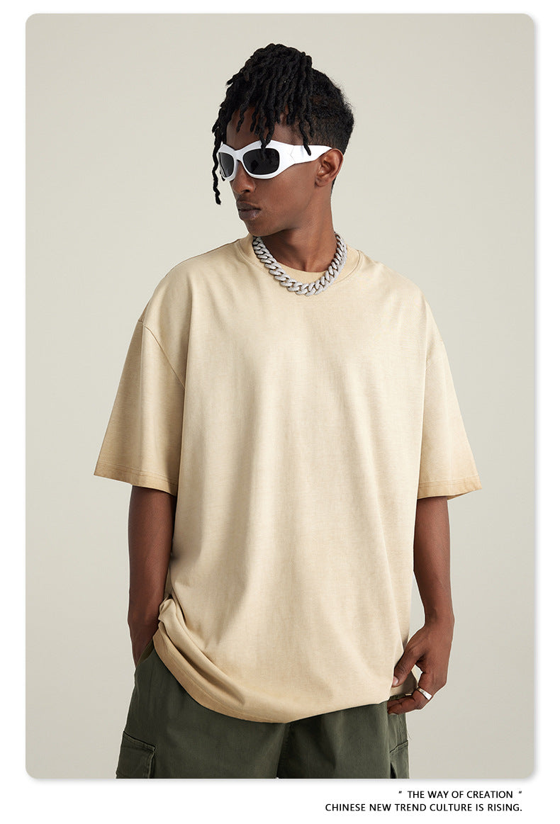 Washed Gradient Pure Cotton Sleeveless T-Shirt WN6075