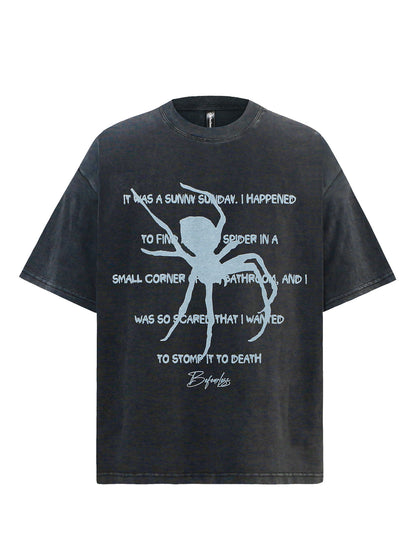Spider Letter Print Short Sleeve T-Shirt WN26205