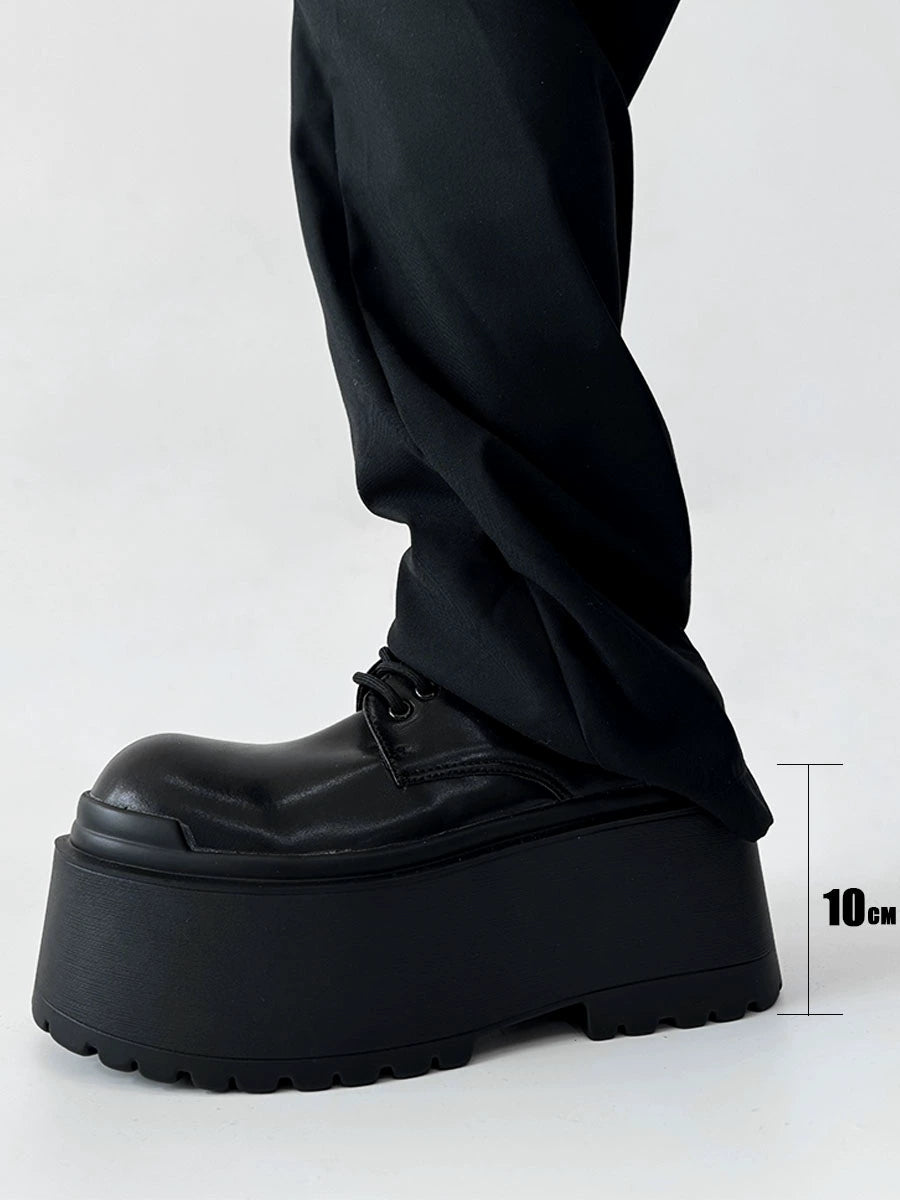 10cm Uplift Thick Sole Leather Derby Shoes WN19132