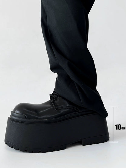 10cm Uplift Thick Sole Leather Derby Shoes WN19132