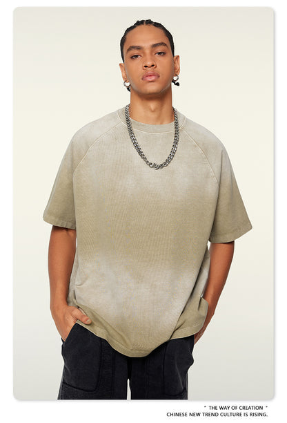 Washed Gradient Raglan Sleeve T-Shirt WN6065