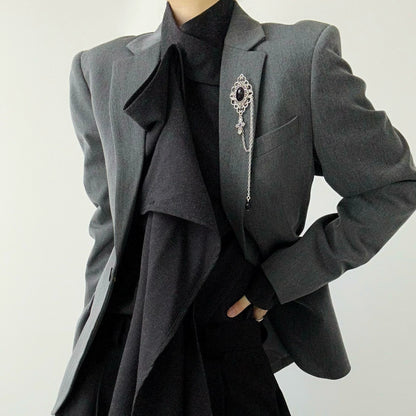 Notched Lapel Tailored Jacket WN19646