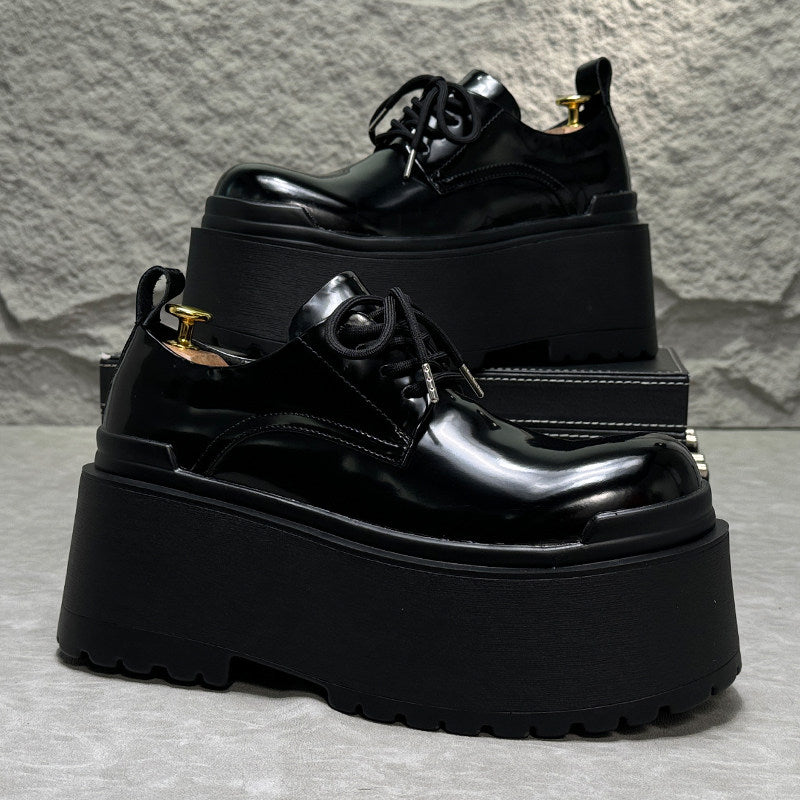 Patent Lace Up Platform Thick Sole Shoes WN24575