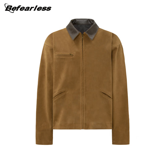 Color Block Turn-Down Collar Zip Jacket WN26190
