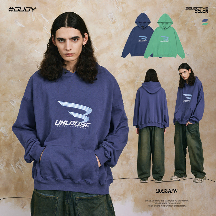 Embroidery Oversize Pullover Hoodie WN12464