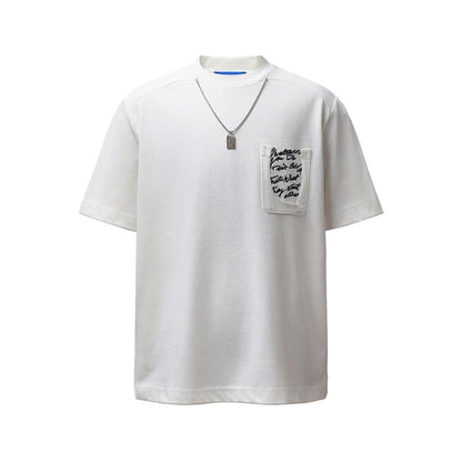 Necklece Design Heavyweight Washed Oversize Short Sleeve T-Shirt WN25730