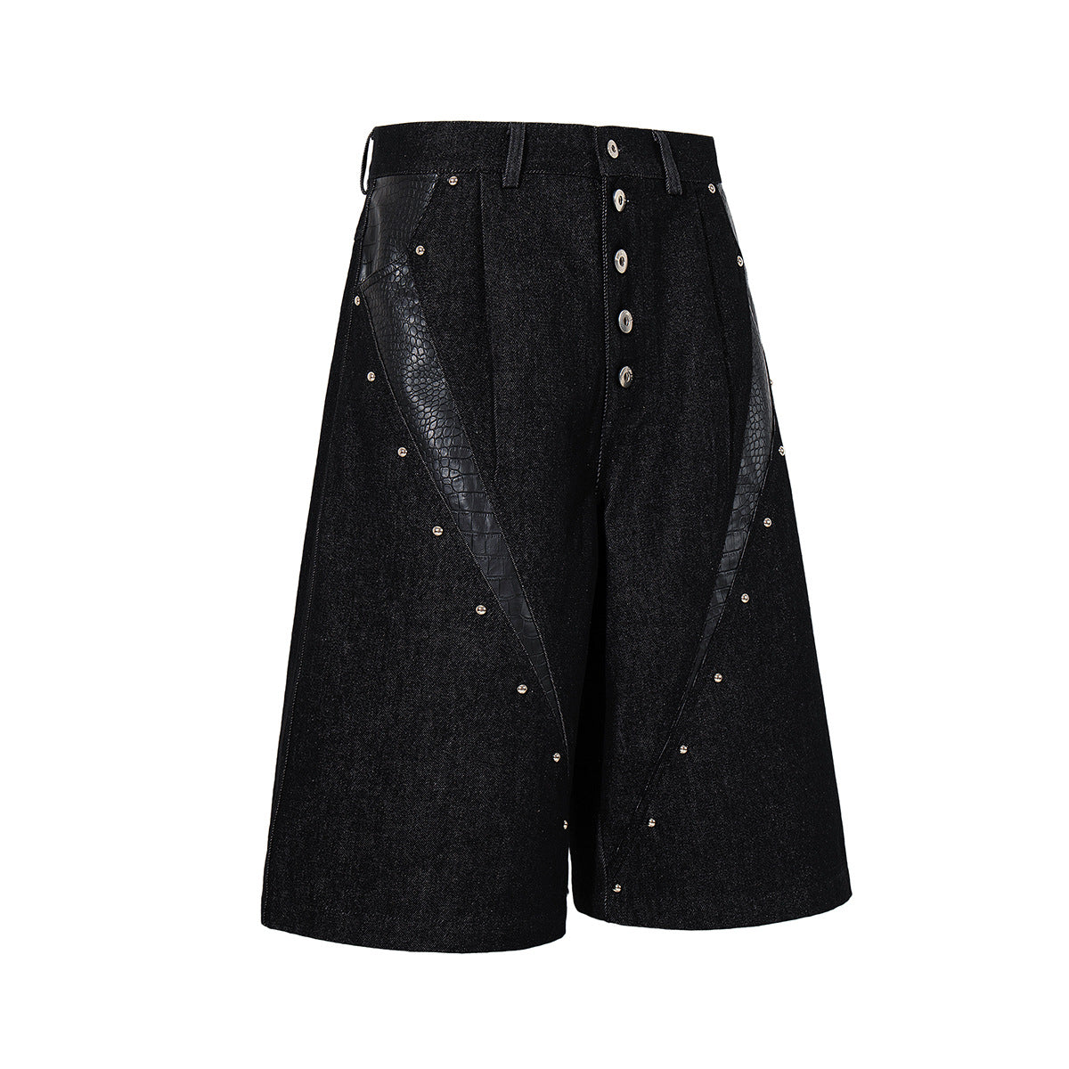 Python Pattern Rivet Denim Half Pants WN25746