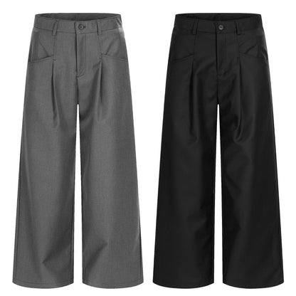 Deconstruction Pleats Draped Wide Leg Trousers WN25894