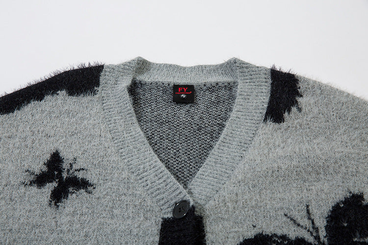 Butterfly Design Oversize Knit Cardigan WN11449