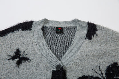 Butterfly Design Oversize Knit Cardigan WN11449