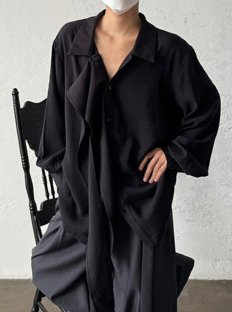 Ribbon Design Linen Long Sleeve Shirt WN20013