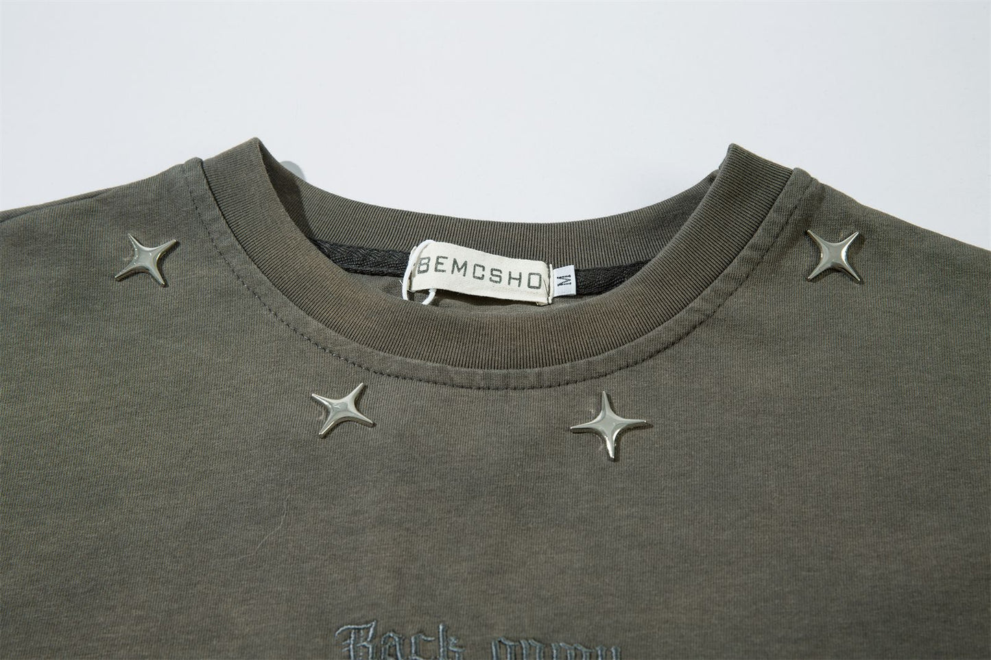 Metallic Detail Washed Gradient Long Sleeve T-Shirt WN11579