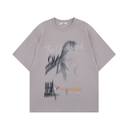 Letter Print Short Sleeve T-Shirt WN25575