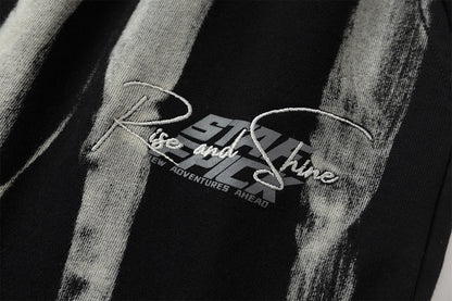 Drawstring Wash Tie-Dye Damage Half Sweatpants WN25589