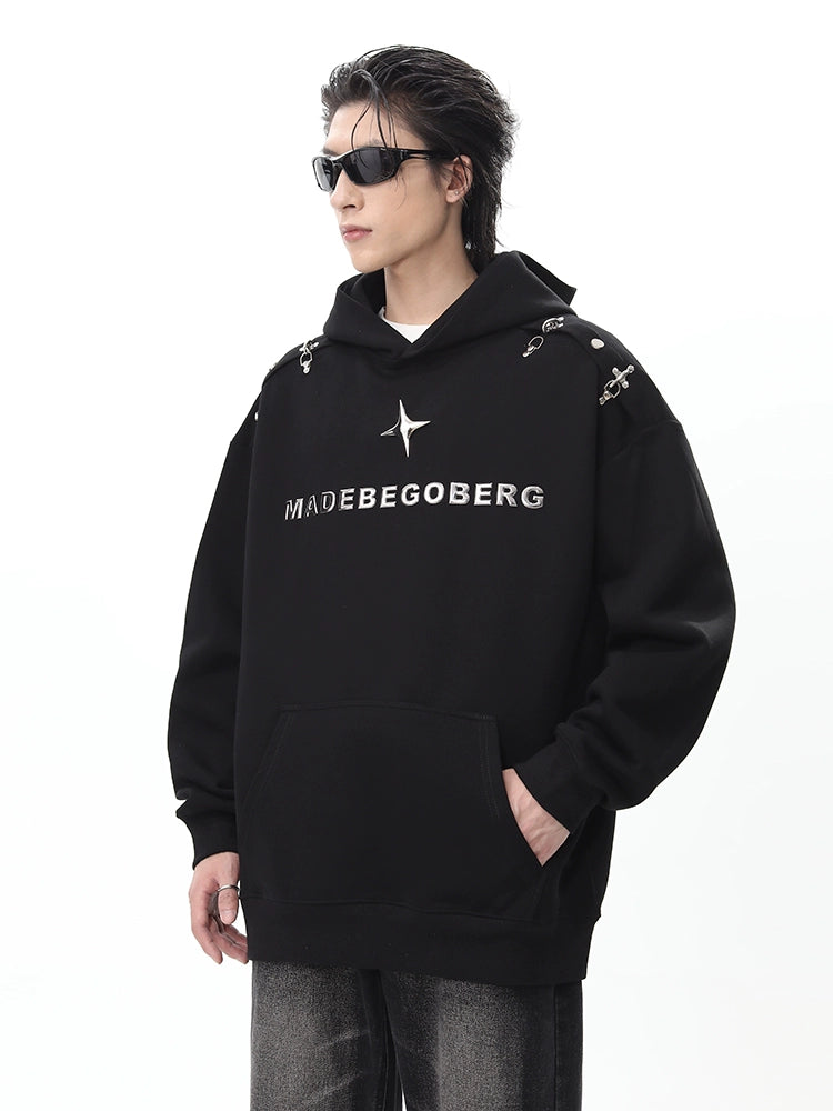 Metal Buckle Pullover Hoodie WN10471