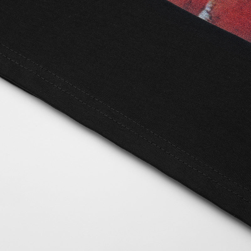 Lips Print Washed Oversize Short Sleeve T-Shirt WN18592