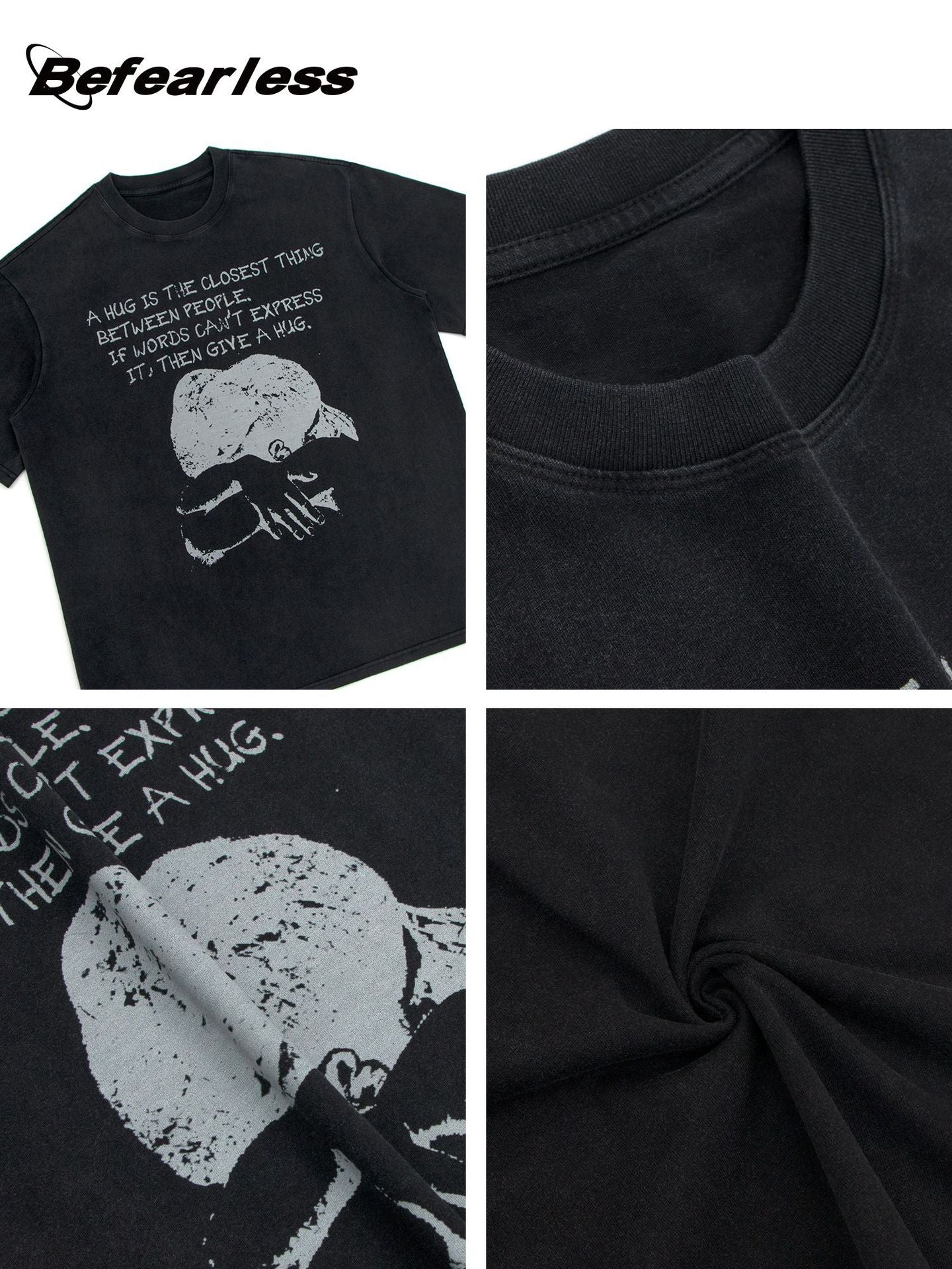 Washed Hug Graphic Oversize Short Sleeve T-Shirt WN26349