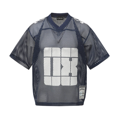 Mesh Number Print Short Sleeve T-Shirt WN25553