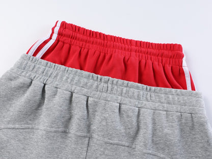 Fake Layered Contrast Waist Embroidery Puff Letter Wide Leg Sweatpants WN27893
